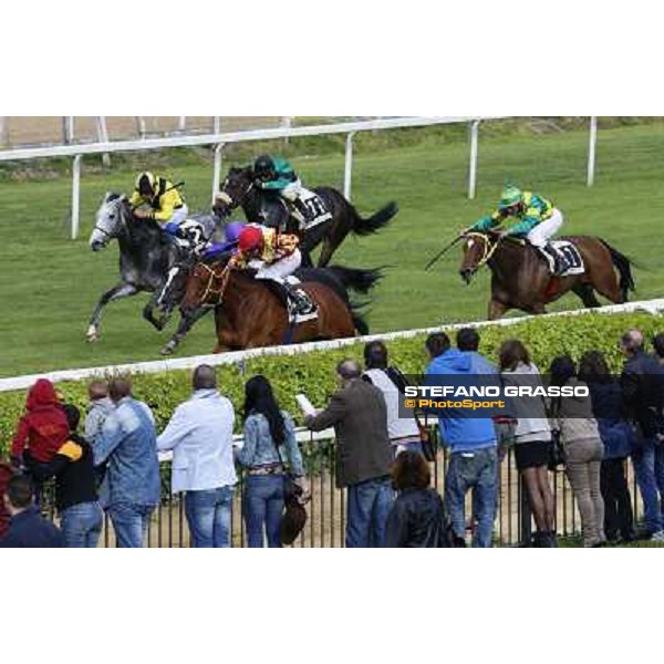 Luca Maniezzi on Clorofilla wins the Premio Carlo Chiesa Rome, Capannelle racecourse 13th april 2014 ph.Domenico Savi/Grasso