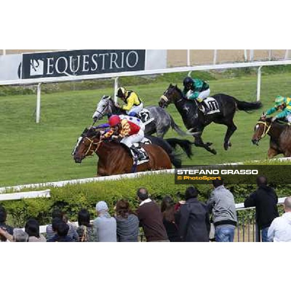 Luca Maniezzi on Clorofilla wins the Premio Carlo Chiesa Rome, Capannelle racecourse 13th april 2014 ph.Domenico Savi/Grasso