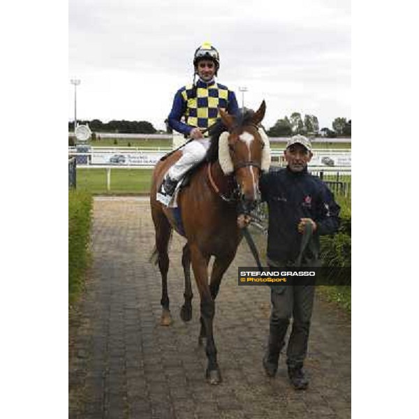 Fabiio Branca on Orange Sun wins the Premio Svelt Roma - Capannelle racecourse,15th april 2014 ph.Domenico Savi/Grasso