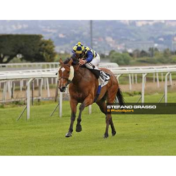 Fabiio Branca on Orange Sun wins the Premio Svelt Roma - Capannelle racecourse,15th april 2014 ph.Domenico Savi/Grasso