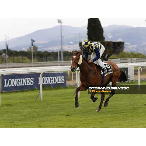 Fabiio Branca on Orange Sun wins the Premio Svelt Roma - Capannelle racecourse,15th april 2014 ph.Domenico Savi/Grasso