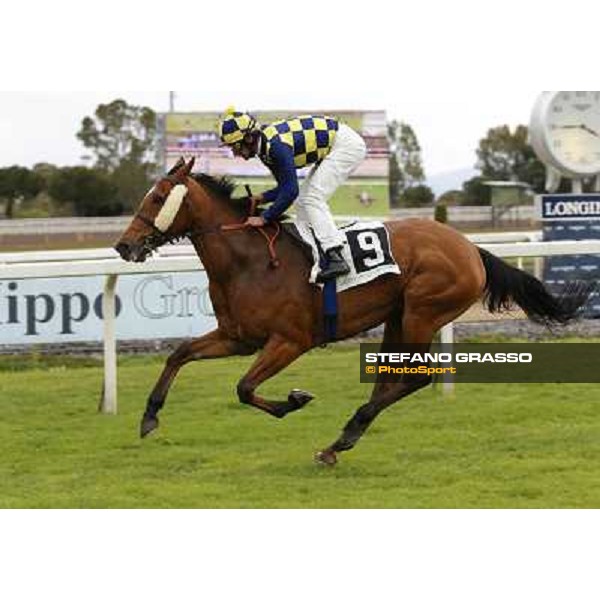 Fabiio Branca on Orange Sun wins the Premio Svelt Roma - Capannelle racecourse,15th april 2014 ph.Domenico Savi/Grasso