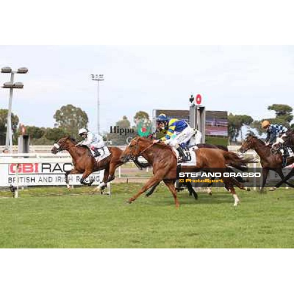 Djordje Perovic on Refuse to Bobbin wins the Premio Presidente della Repubblica GBI Racing Rome, Capannelle racecourse,11th may 2014 photo Stefano Grasso