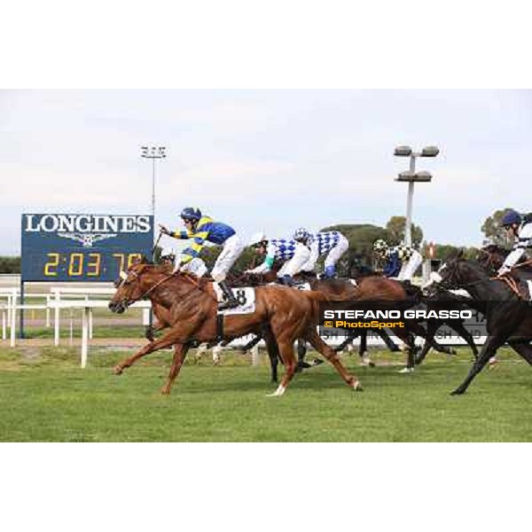 Djordje Perovic on Refuse to Bobbin wins the Premio Presidente della Repubblica GBI Racing Rome, Capannelle racecourse,11th may 2014 photo Stefano Grasso