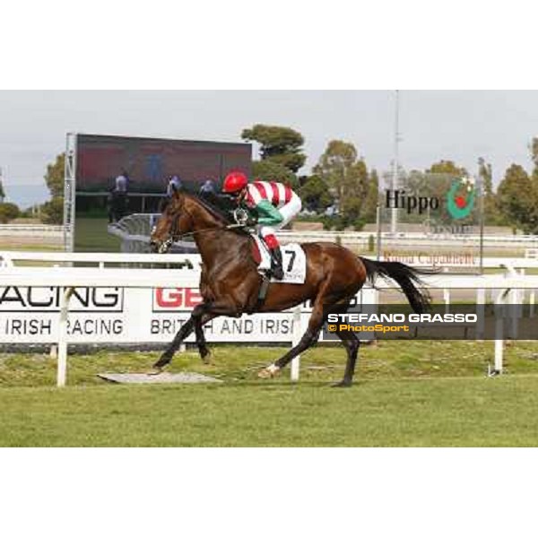 Djordje Perovic on Refuse to Bobbin wins the Premio Presidente della Repubblica GBI Racing Rome, Capannelle racecourse,11th may 2014 photo Stefano Grasso