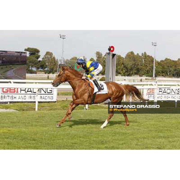 Djordje Perovic on Refuse to Bobbin wins the Premio Presidente della Repubblica GBI Racing Rome, Capannelle racecourse,11th may 2014 photo Stefano Grasso