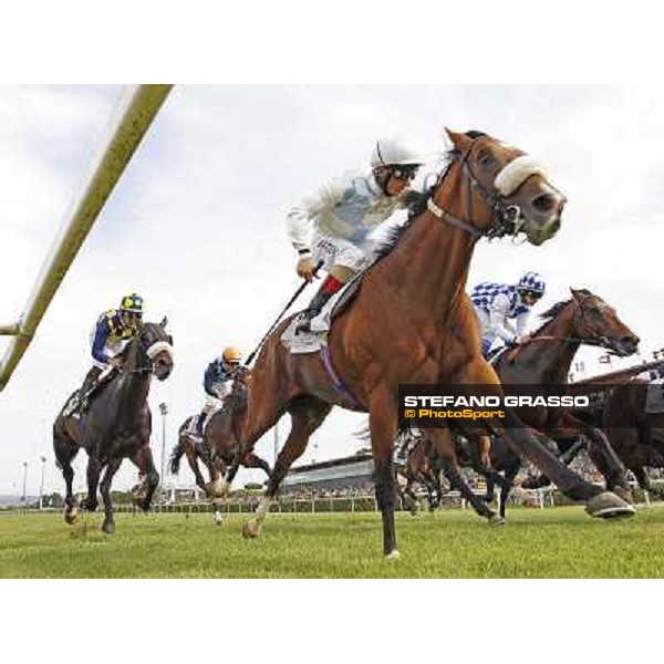 Djordje Perovic on Refuse to Bobbin wins the Premio Presidente della Repubblica GBI Racing Rome, Capannelle racecourse,11th may 2014 photo Stefano Grasso
