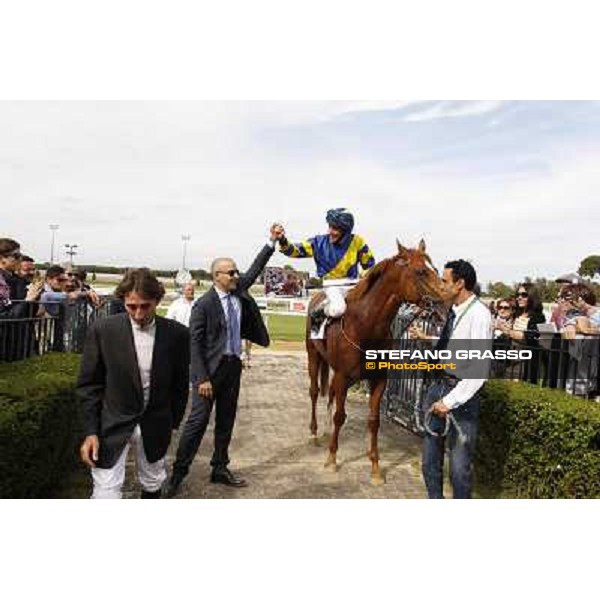 Djordje Perovic on Refuse to Bobbin wins the Premio Presidente della Repubblica GBI Racing Rome, Capannelle racecourse,11th may 2014 photo Stefano Grasso