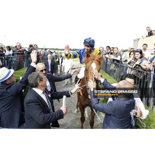 Djordje Perovic on Refuse to Bobbin wins the Premio Presidente della Repubblica GBI Racing Rome, Capannelle racecourse,11th may 2014 photo Stefano Grasso