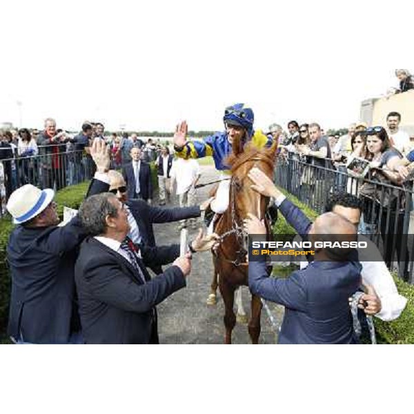 Djordje Perovic on Refuse to Bobbin wins the Premio Presidente della Repubblica GBI Racing Rome, Capannelle racecourse,11th may 2014 photo Stefano Grasso