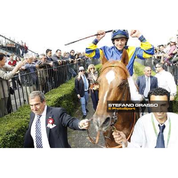 Djordje Perovic on Refuse to Bobbin wins the Premio Presidente della Repubblica GBI Racing Rome, Capannelle racecourse,11th may 2014 photo Stefano Grasso