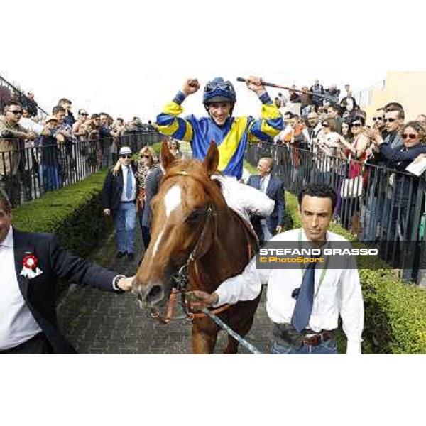 Djordje Perovic on Refuse to Bobbin wins the Premio Presidente della Repubblica GBI Racing Rome, Capannelle racecourse,11th may 2014 photo Stefano Grasso