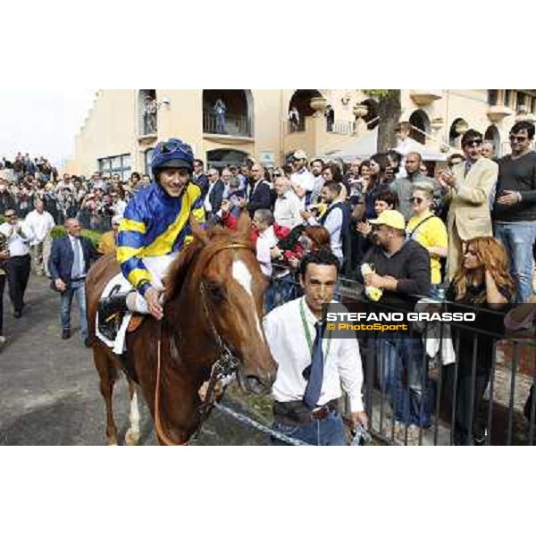 Djordje Perovic on Refuse to Bobbin wins the Premio Presidente della Repubblica GBI Racing Rome, Capannelle racecourse,11th may 2014 photo Stefano Grasso