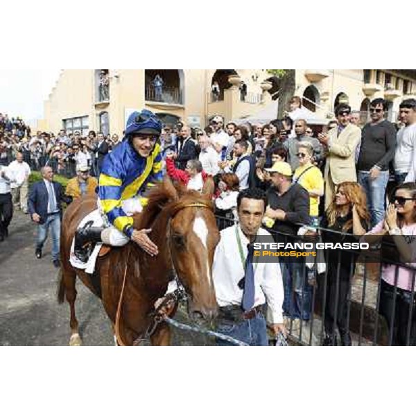 Djordje Perovic on Refuse to Bobbin wins the Premio Presidente della Repubblica GBI Racing Rome, Capannelle racecourse,11th may 2014 photo Stefano Grasso