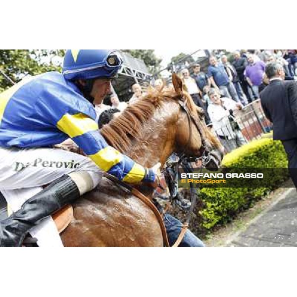 Djordje Perovic on Refuse to Bobbin wins the Premio Presidente della Repubblica GBI Racing Rome, Capannelle racecourse,11th may 2014 photo Stefano Grasso
