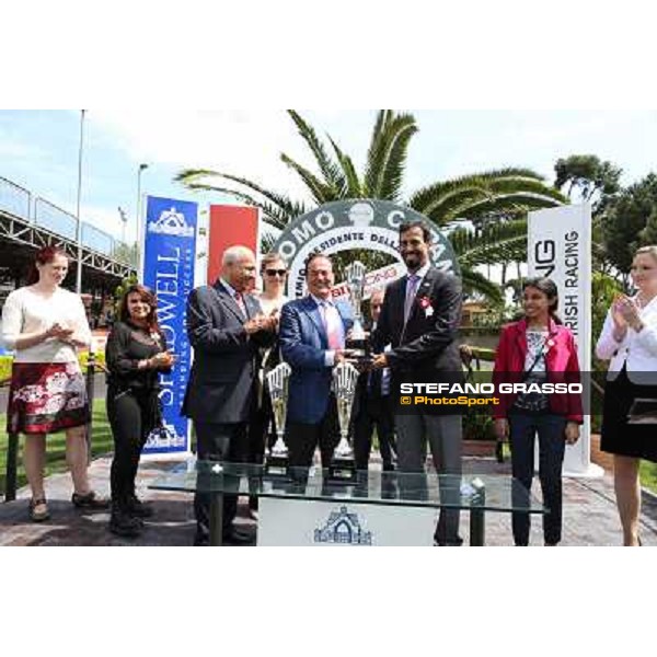 Samuele Diana on Giacas wins the Premio Misil Al Maktoum Stakes Rome, Capannelle racecourse,11th may 2014 photo Stefano Grasso