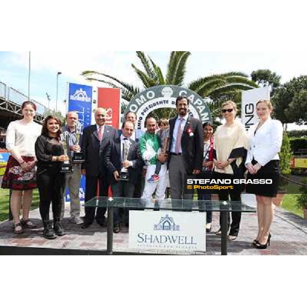 Samuele Diana on Giacas wins the Premio Misil Al Maktoum Stakes Rome, Capannelle racecourse,11th may 2014 photo Stefano Grasso