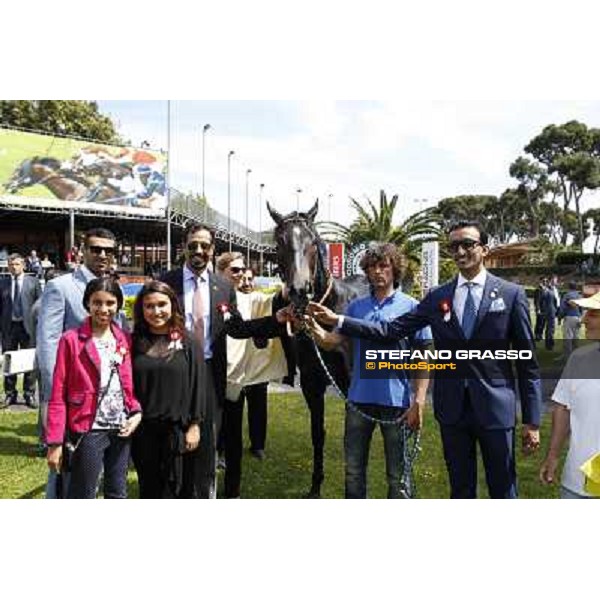 Samuele Diana on Giacas wins the Premio Misil Al Maktoum Stakes Rome, Capannelle racecourse,11th may 2014 photo Stefano Grasso