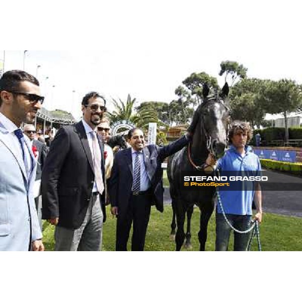 Samuele Diana on Giacas wins the Premio Misil Al Maktoum Stakes Rome, Capannelle racecourse,11th may 2014 photo Stefano Grasso