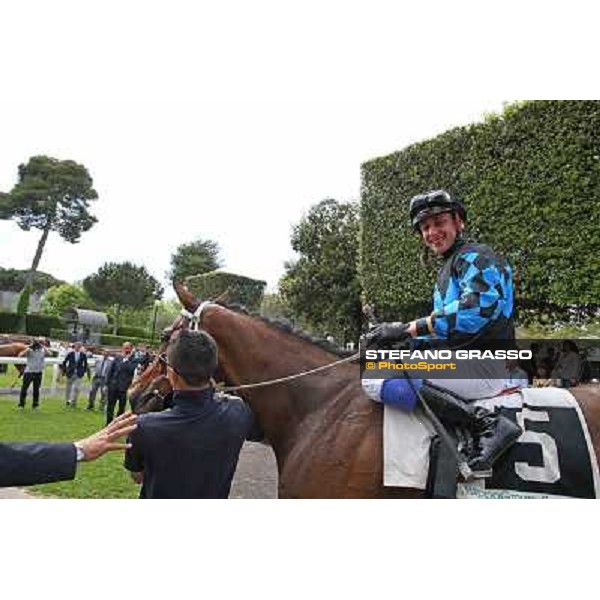 Carlo Fioccchi on Lucky Serena wins the Premio Tadolina Mem.Patrizio Galli Uae Stakes Rome, Capannelle racecourse,11th may 2014 photo Stefano Grasso