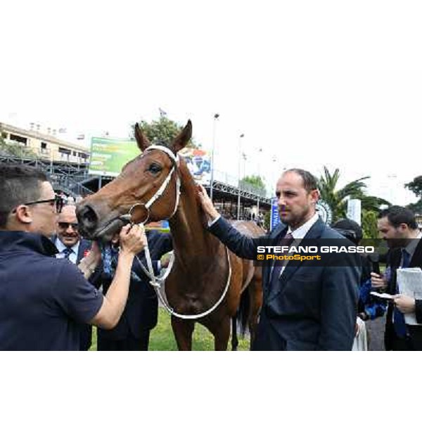 Carlo Fioccchi on Lucky Serena wins the Premio Tadolina Mem.Patrizio Galli Uae Stakes Rome, Capannelle racecourse,11th may 2014 photo Stefano Grasso