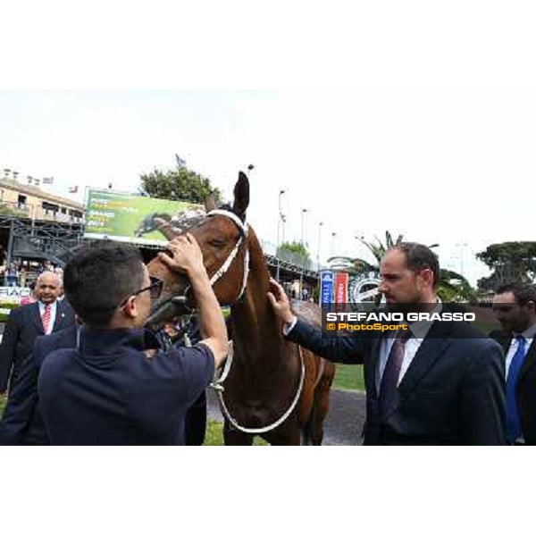 Carlo Fioccchi on Lucky Serena wins the Premio Tadolina Mem.Patrizio Galli Uae Stakes Rome, Capannelle racecourse,11th may 2014 photo Stefano Grasso