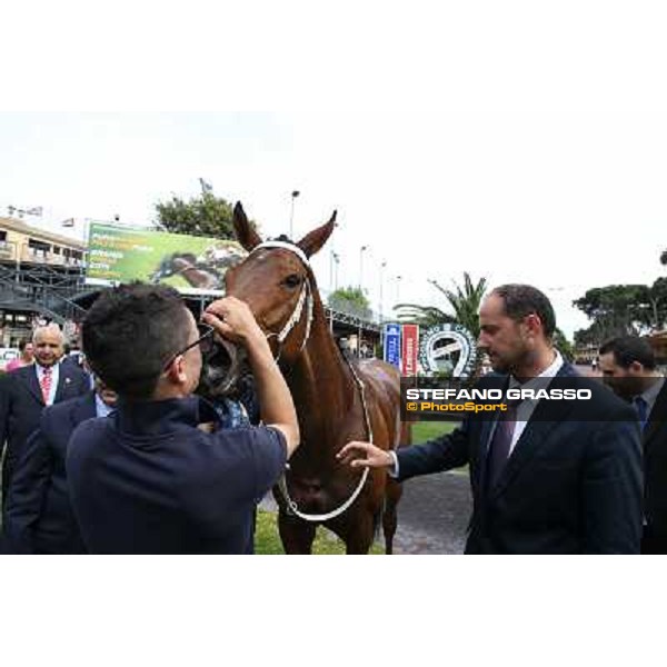 Carlo Fioccchi on Lucky Serena wins the Premio Tadolina Mem.Patrizio Galli Uae Stakes Rome, Capannelle racecourse,11th may 2014 photo Stefano Grasso