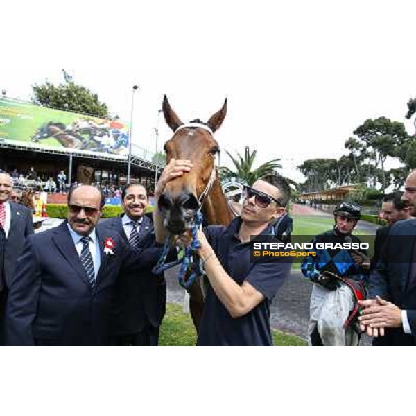 Carlo Fioccchi on Lucky Serena wins the Premio Tadolina Mem.Patrizio Galli Uae Stakes Rome, Capannelle racecourse,11th may 2014 photo Stefano Grasso