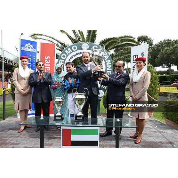 Carlo Fioccchi on Lucky Serena wins the Premio Tadolina Mem.Patrizio Galli Uae Stakes Rome, Capannelle racecourse,11th may 2014 photo Stefano Grasso