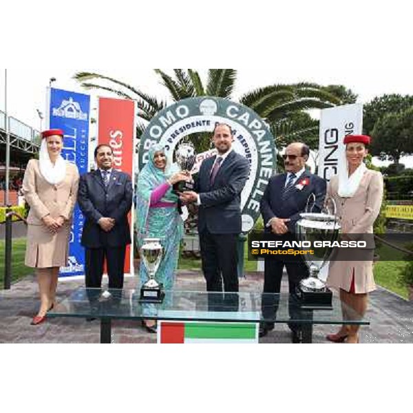 Carlo Fioccchi on Lucky Serena wins the Premio Tadolina Mem.Patrizio Galli Uae Stakes Rome, Capannelle racecourse,11th may 2014 photo Stefano Grasso