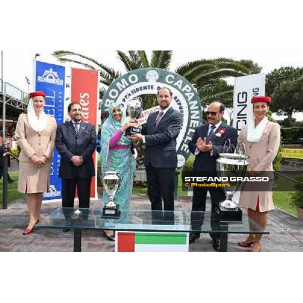 Carlo Fioccchi on Lucky Serena wins the Premio Tadolina Mem.Patrizio Galli Uae Stakes Rome, Capannelle racecourse,11th may 2014 photo Stefano Grasso