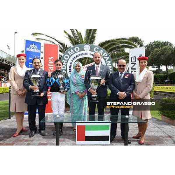 Carlo Fioccchi on Lucky Serena wins the Premio Tadolina Mem.Patrizio Galli Uae Stakes Rome, Capannelle racecourse,11th may 2014 photo Stefano Grasso