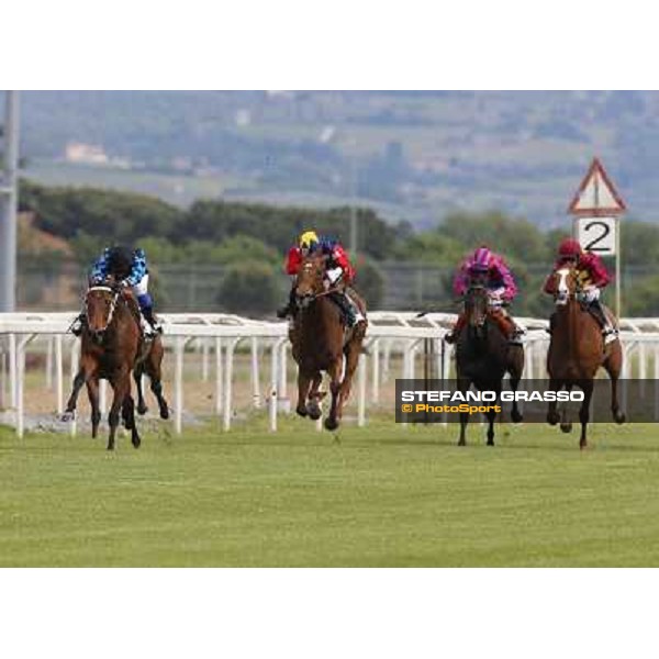 Carlo Fioccchi on Lucky Serena wins the Premio Tadolina Mem.Patrizio Galli Uae Stakes Rome, Capannelle racecourse,11th may 2014 photo Stefano Grasso