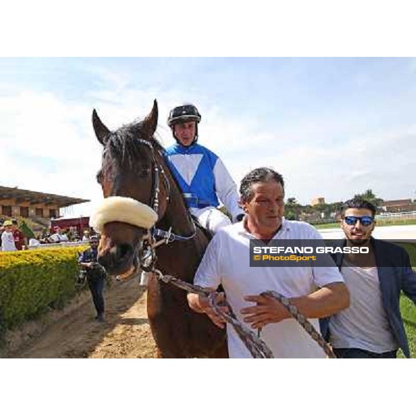 Carlo Fiocchi on Valvibrata wins the Premio Mario Perretti Mujahid Stakes Rome, Capannelle racecourse,11th may 2014 photo Stefano Grasso