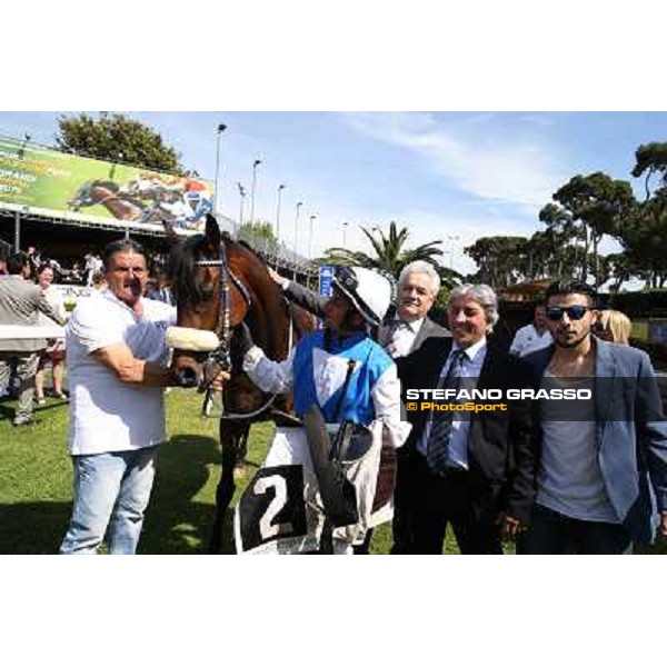 Carlo Fiocchi on Valvibrata wins the Premio Mario Perretti Mujahid Stakes Rome, Capannelle racecourse,11th may 2014 photo Stefano Grasso