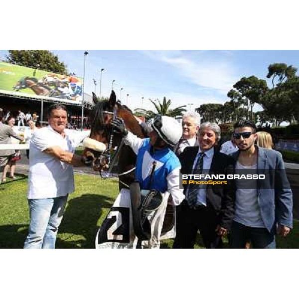 Carlo Fiocchi on Valvibrata wins the Premio Mario Perretti Mujahid Stakes Rome, Capannelle racecourse,11th may 2014 photo Stefano Grasso