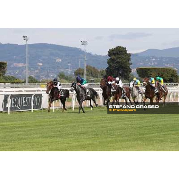 Germano Marcelli on Jelabi-PSA wins the Premio HH Sheikh Hamdan Al Maktoum Premio No Risk Al Maury Rome, Capannelle racecourse,11th may 2014 photo Stefano Grasso