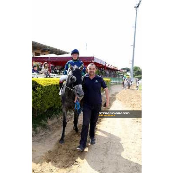 Germano Marcelli on Jelabi-PSA wins the Premio HH Sheikh Hamdan Al Maktoum Premio No Risk Al Maury Rome, Capannelle racecourse,11th may 2014 photo Stefano Grasso