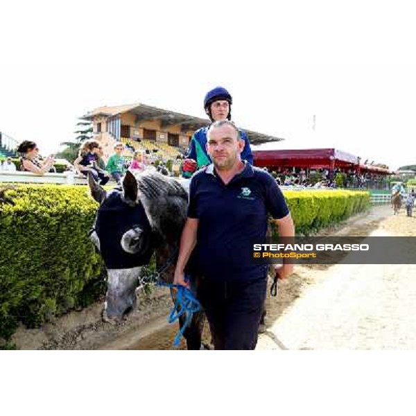 Germano Marcelli on Jelabi-PSA wins the Premio HH Sheikh Hamdan Al Maktoum Premio No Risk Al Maury Rome, Capannelle racecourse,11th may 2014 photo Stefano Grasso