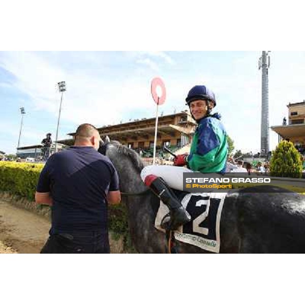 Germano Marcelli on Jelabi-PSA wins the Premio HH Sheikh Hamdan Al Maktoum Premio No Risk Al Maury Rome, Capannelle racecourse,11th may 2014 photo Stefano Grasso