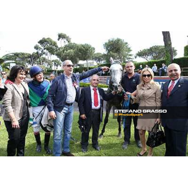 Germano Marcelli on Jelabi-PSA wins the Premio HH Sheikh Hamdan Al Maktoum Premio No Risk Al Maury Rome, Capannelle racecourse,11th may 2014 photo Stefano Grasso