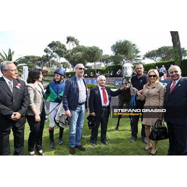 Germano Marcelli on Jelabi-PSA wins the Premio HH Sheikh Hamdan Al Maktoum Premio No Risk Al Maury Rome, Capannelle racecourse,11th may 2014 photo Stefano Grasso