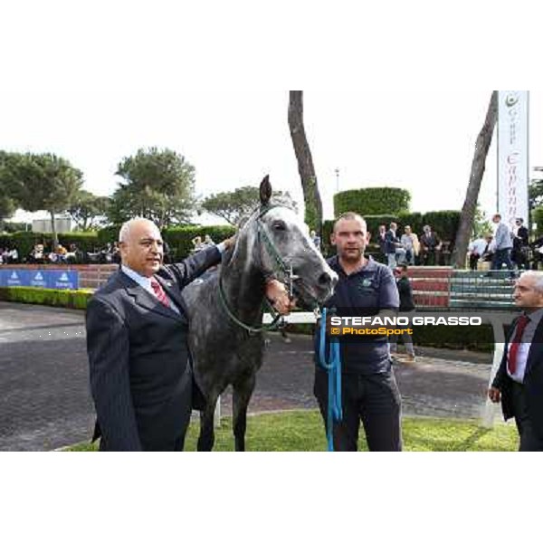 Germano Marcelli on Jelabi-PSA wins the Premio HH Sheikh Hamdan Al Maktoum Premio No Risk Al Maury Rome, Capannelle racecourse,11th may 2014 photo Stefano Grasso