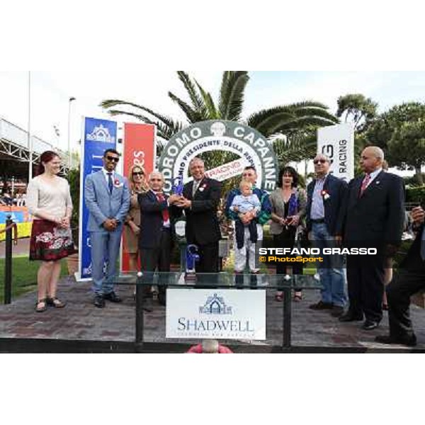 Germano Marcelli on Jelabi-PSA wins the Premio HH Sheikh Hamdan Al Maktoum Premio No Risk Al Maury Rome, Capannelle racecourse,11th may 2014 photo Stefano Grasso