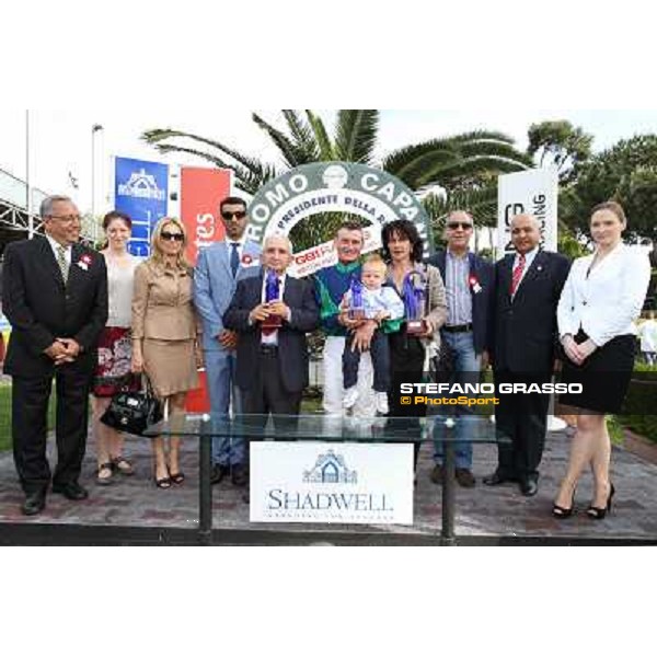 Germano Marcelli on Jelabi-PSA wins the Premio HH Sheikh Hamdan Al Maktoum Premio No Risk Al Maury Rome, Capannelle racecourse,11th may 2014 photo Stefano Grasso