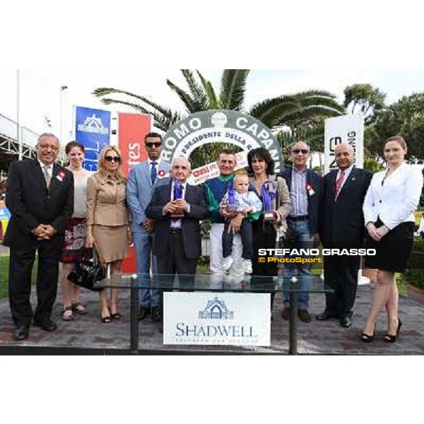 Germano Marcelli on Jelabi-PSA wins the Premio HH Sheikh Hamdan Al Maktoum Premio No Risk Al Maury Rome, Capannelle racecourse,11th may 2014 photo Stefano Grasso