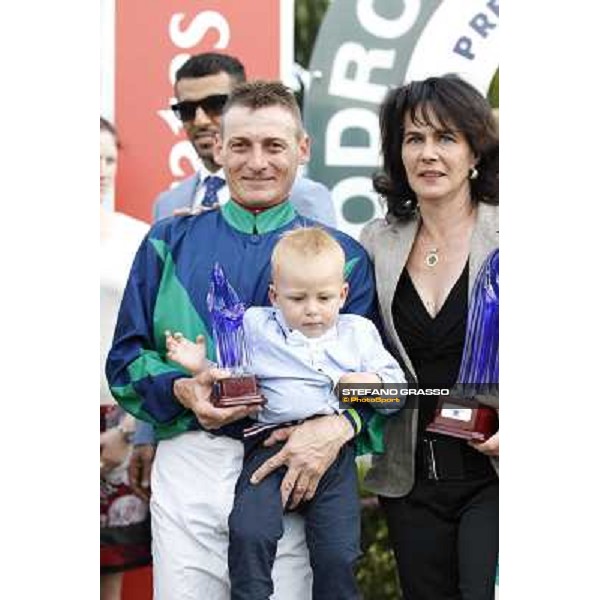 Germano Marcelli on Jelabi-PSA wins the Premio HH Sheikh Hamdan Al Maktoum Premio No Risk Al Maury Rome, Capannelle racecourse,11th may 2014 photo Stefano Grasso