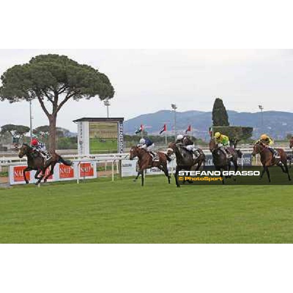 Andrea Atzeni on Marvi Thunders wins the Premio Emirates Airline Rome, Capannelle racecourse,11th may 2014 photo Stefano Grasso