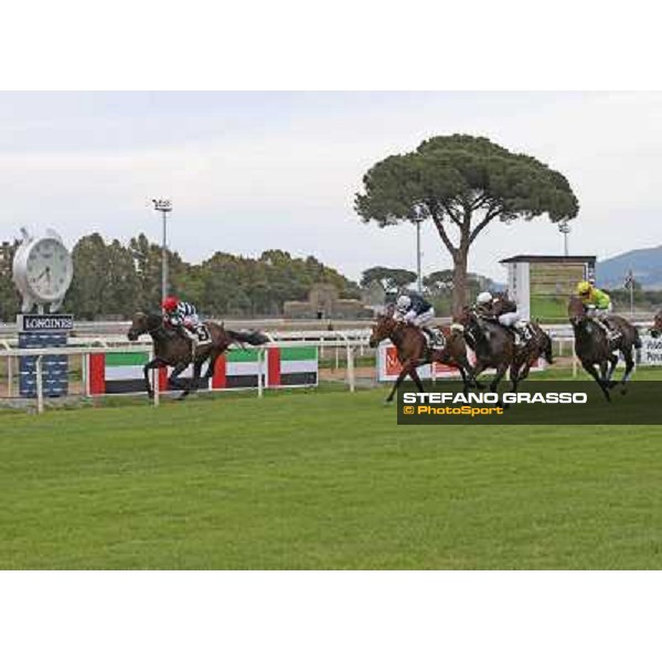 Andrea Atzeni on Marvi Thunders wins the Premio Emirates Airline Rome, Capannelle racecourse,11th may 2014 photo Stefano Grasso