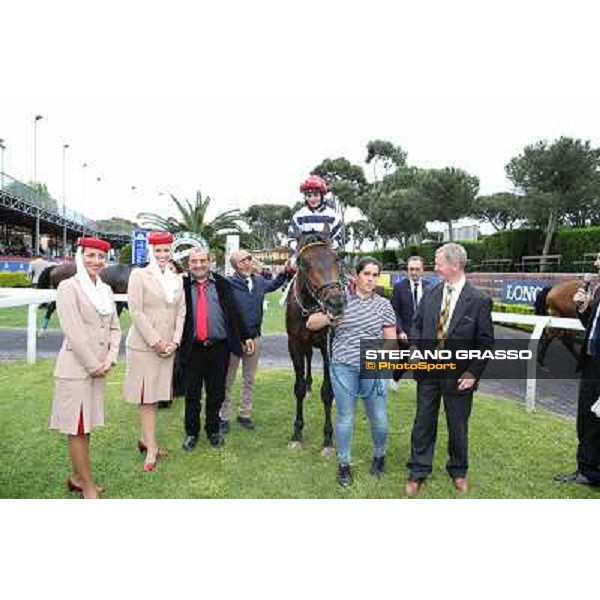 Andrea Atzeni on Marvi Thunders wins the Premio Emirates Airline Rome, Capannelle racecourse,11th may 2014 photo Stefano Grasso